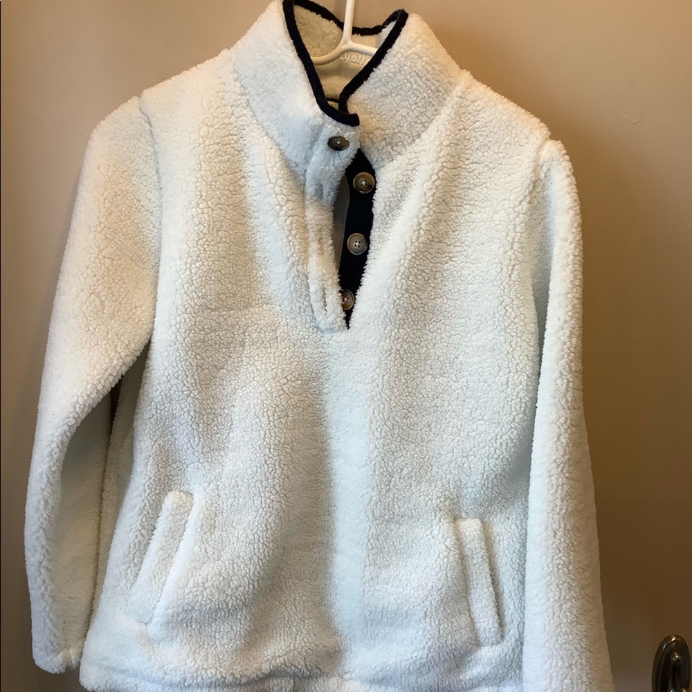 White fleece sweater
